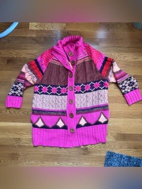 Free People Argyle Smile Cardi Size Small